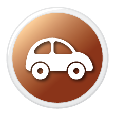 Icon of a car over a brown background